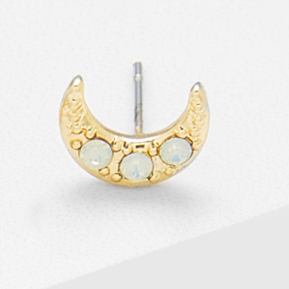 Moon & Chain Star Design Earring Set - Picture 4 of 6